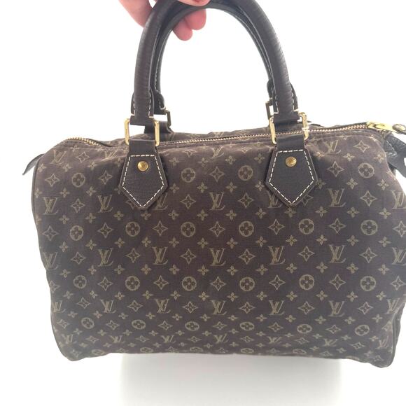 Louis Vuitton Brown Monogram Mini Lin Speedy 30 SP1016 - Picture 1 of 11